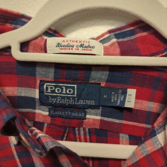 NWT Polo Ralph Lauren Classic Fit Madras Popover Shirt Sz Medium - Picture 6 of 6